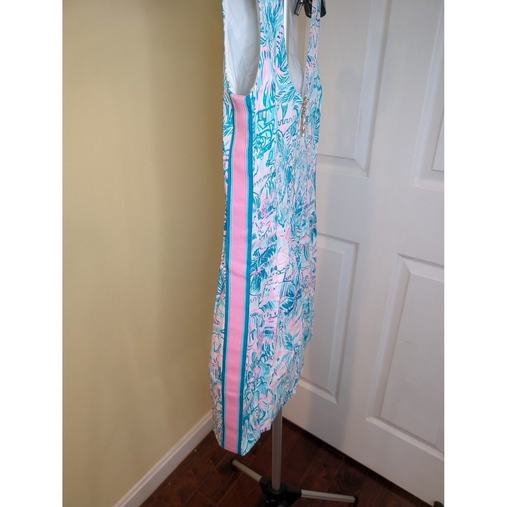 Lilly Pulitzer Mila Shift Dress Agate Green Camelflage Bamboo Zip - Size 00 - Picture 5 of 6
